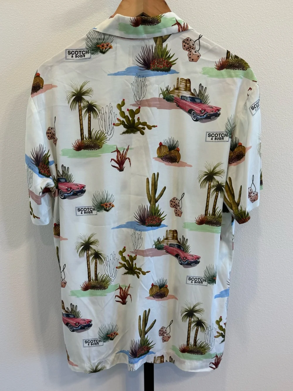 NWT Scotch & Soda Desert Motif Camp Short Sleeve Button Down Shirt Medium Resort - Picture 3 of 7